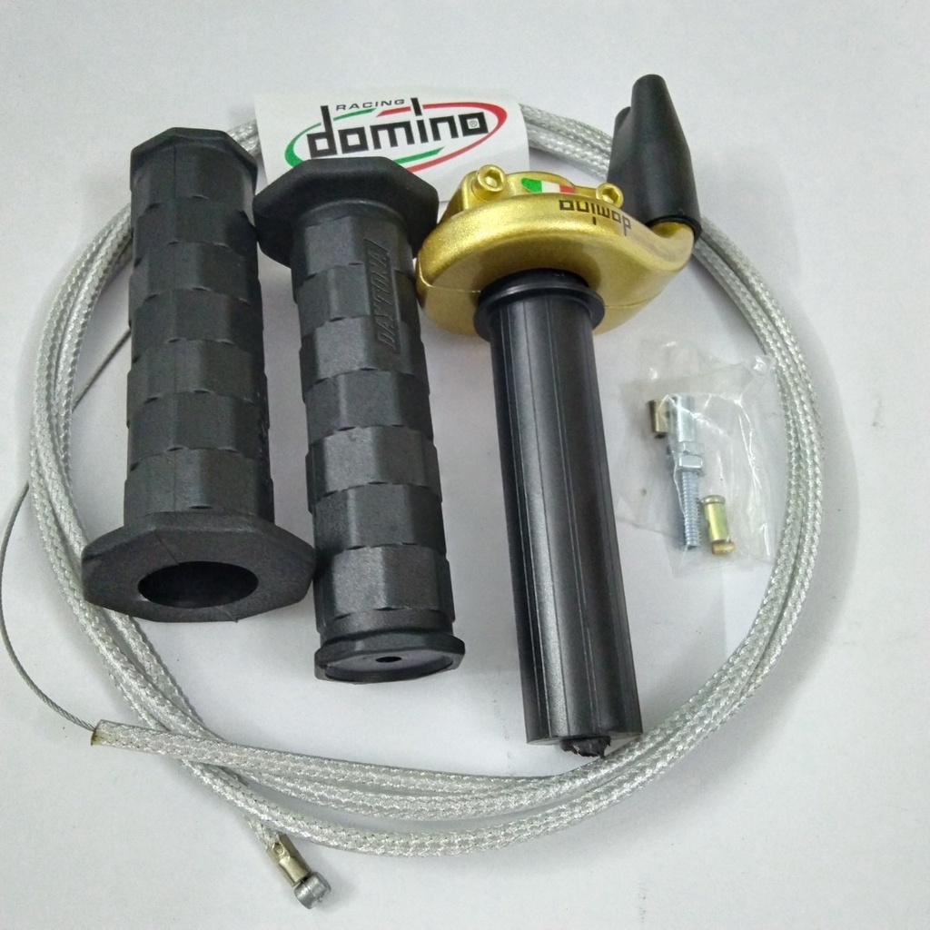 CÙM TĂNG TỐC DOMINO 2 DÂY TRÊN + DÂY GA THÁI tặng kèm bao tay DAYTONA CHO XE GHI ĐÔNG TRẦN