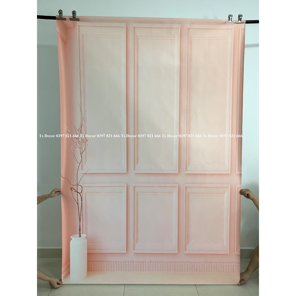 Phông Nền Livestream Màu Hồng 3D 5D-Miễn Phí Chèn Logo