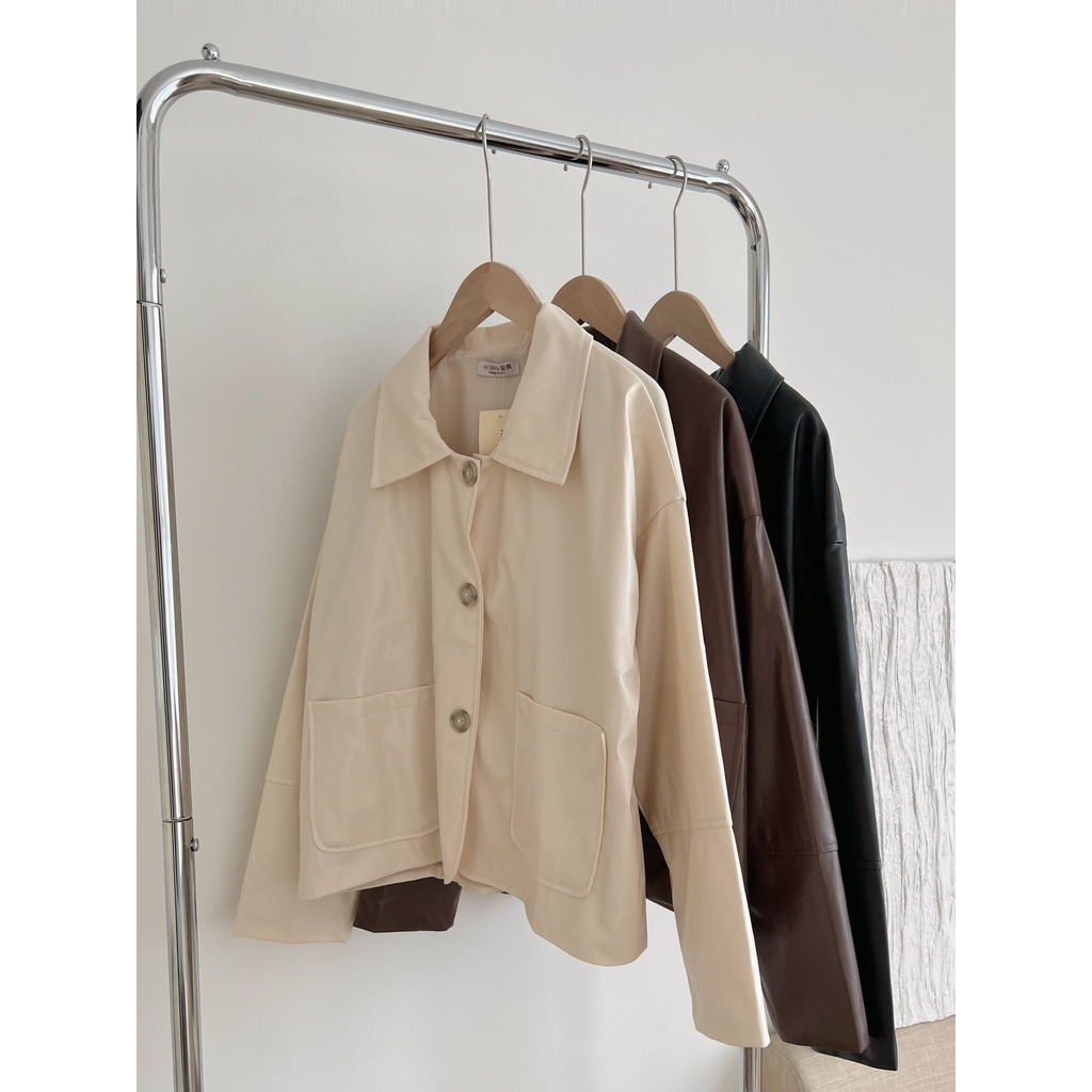 [NEW]ÁO KHOÁC DA LỬNG TÚI BỤNG “FAIRY” siêu trendy