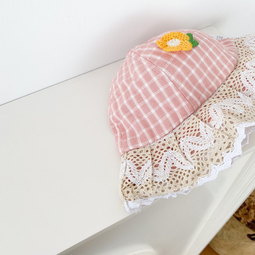 (ảnh thật) Mũ Sunflower viền ren