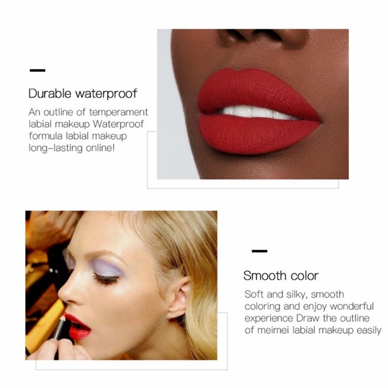 Set 6 Chì Kẻ Viền Môi Lâu Trôi Màu Sắc Tự Nhiên Không Thấm Nước Và Mồ Hôi