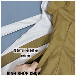 Đầm chữ A thắt eo kiểu basic nhã nhặn
