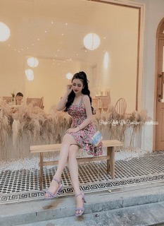 Đầm xoè tiểu thư hai dây tầng (Ảnh thật shop chụp)