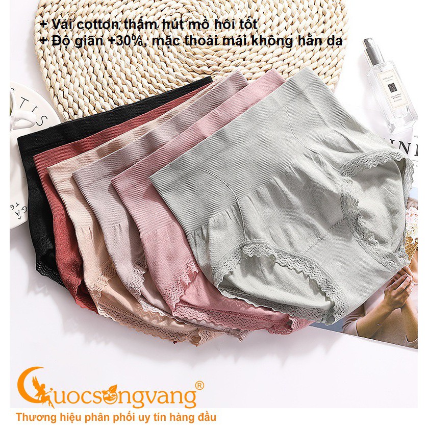 Quần lót nữ ren eo quần lót cotton co giãn 4 chiều GLDL038 Cuocsongvang