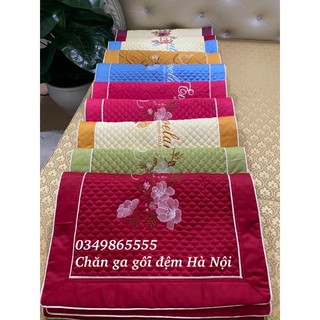 Vỏ gối 1 đôi, vỏ gối nằm ngủ Satin cotton lót bông chun trần trám, có khoá kéo 50* 70cm