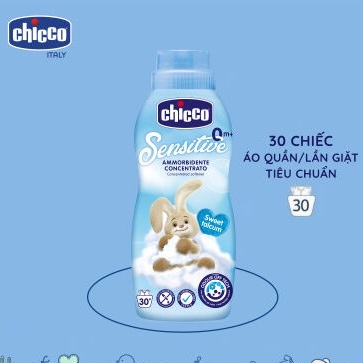 Nước xả vải Chicco nhập khẩu từ Ý+ cho da nhạy cảm 750ml làm mềm mịn vải loại bỏ mùi hôi vi khuẩn gây hại cho bé