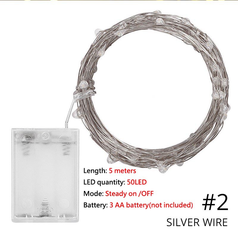 Dây đèn LED 5m 50 bóng dùng cho trang trí tiệc giáng sinh