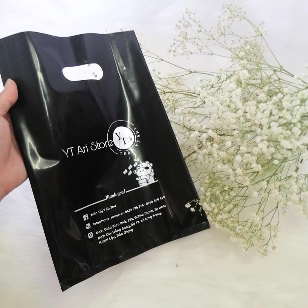 10kg túi pe. in túi bóng cho các shop cam kết hàng công ty. túi nilon loại cao cấp. bóng loáng cầm mát tay