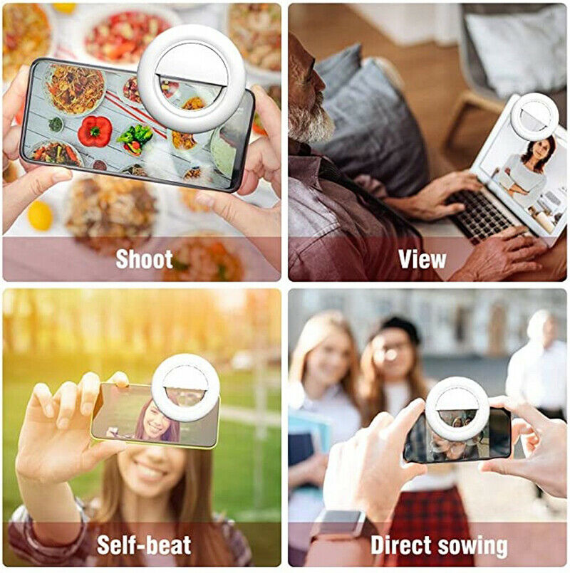 Đèn Led Tròn Gắn Điện Thoại Hỗ Trợ Chụp Ảnh Selfie Tiện Lợi