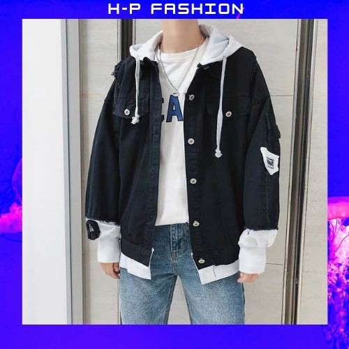 Áo Khoác Jean Nam 🔵 𝐅𝐑𝐄𝐄 𝐒𝐇𝐈𝐏 🔵 Áo Khoác Nam Đẹp Co Giãn Hàng Quảng Châu Thời Trang Hpfashion - Akjn01