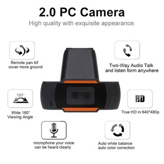 Rotatable 2.0 HD Webcam PC Digital USB Camera Video Recording with Microphone