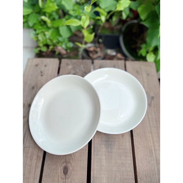 Set 5 đĩa sứ trắng cao cấp 9in - đường kính 22cm