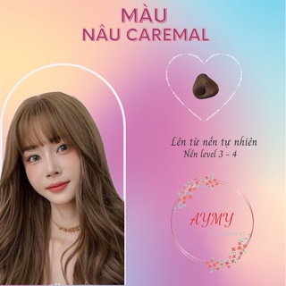 Thuốc nhuộm tóc nâu bơ - nâu caramel không tẩy chính hãng tại nhà aymy cosmetic