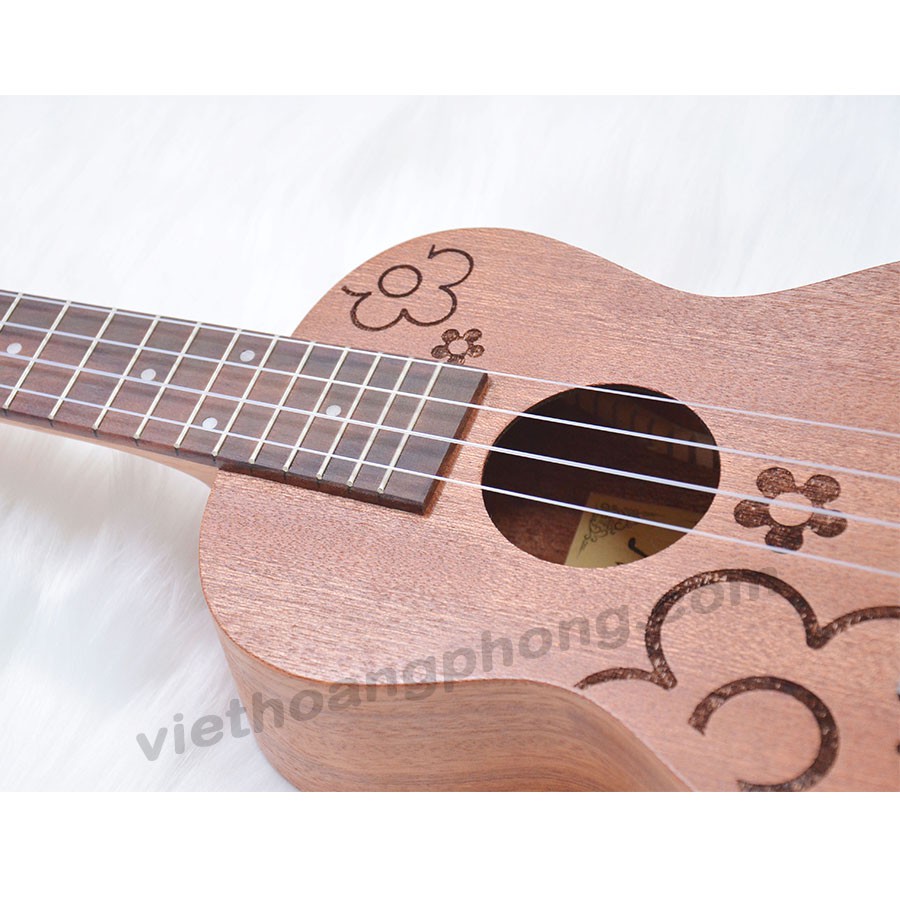 Đàn Ukulele Concert Music Bông Hoa + Tặng bao đựng, sách học và phím gảy