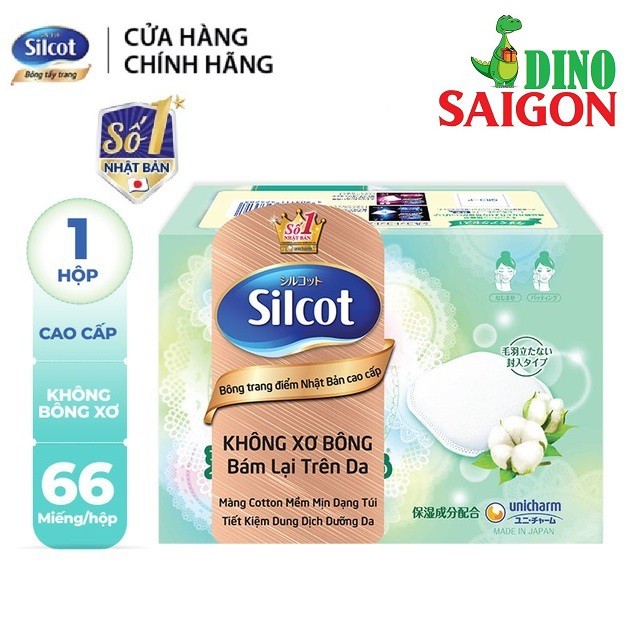 Bông trang điểm (bông tẩy trang) cao cấp Silcot Premium 66 miếng/hộp