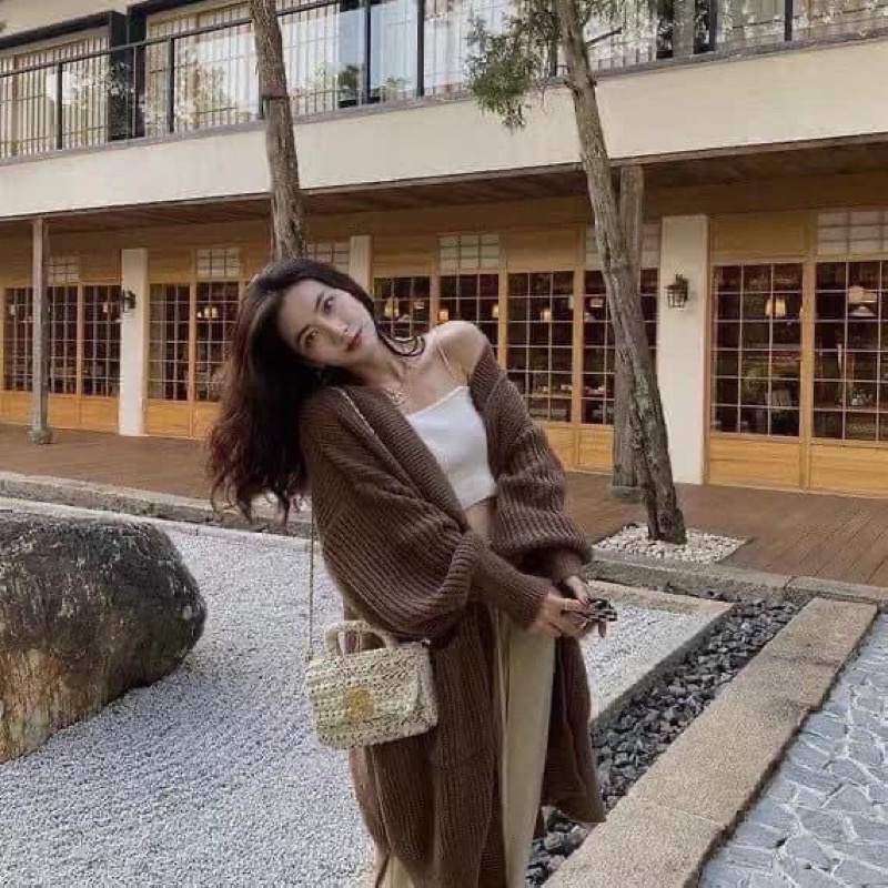 Áo khoác len Cardigan dáng dài ulzzang QCCC