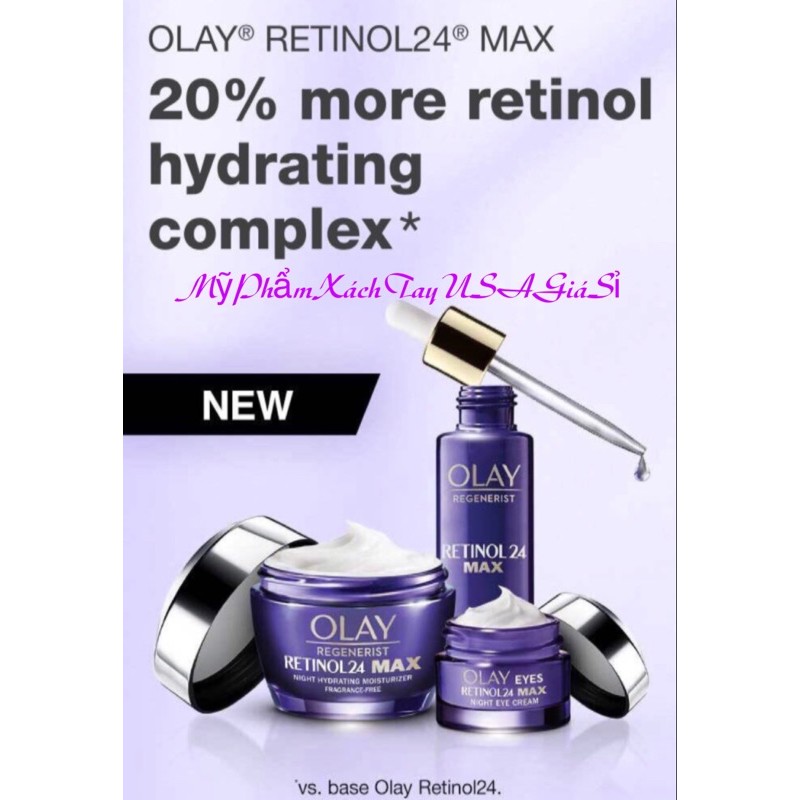 [HàngMỹ]Kem dưỡng da ban đêm Olay Retinol 24 Max Night Hydrating Moisturizer Fragrance Free 48g