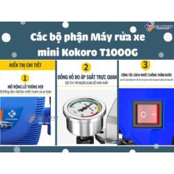 Máy rửa xe mini đa năng Kokoro T1000G vệ sinh sân vườn, vệ sinh máy lạnh hiệu quả - bảo hành 1 năm - Tahico