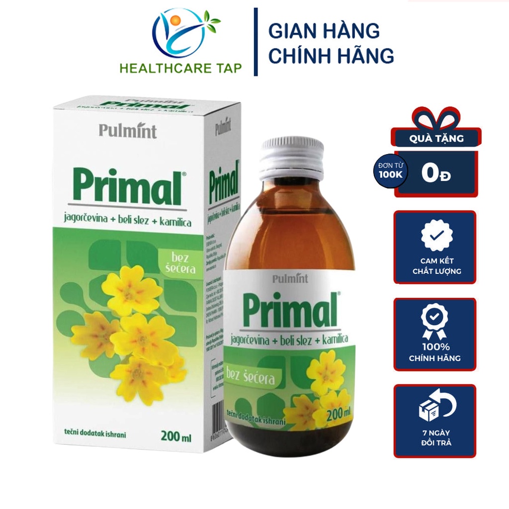 Siro Giảm Ho Không Đường Primal Syrup - Phù Hợp Với Người Tiểu Đường 150gr