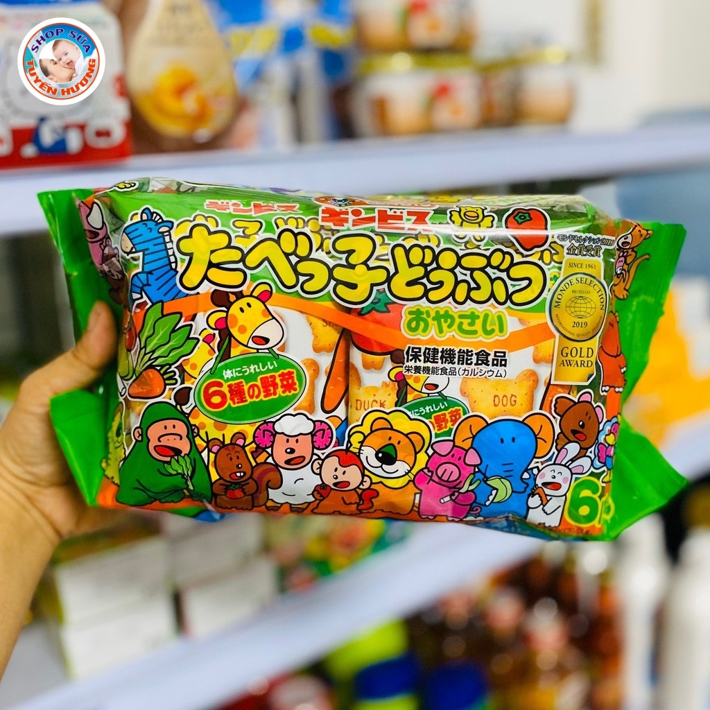 Bánh Ăn Dặm Hình Thú Ginbis Cho Bé Bổ Sung Dinh Dưỡng DHA Canxi Nội Địa Nhật Bản Gói 162G