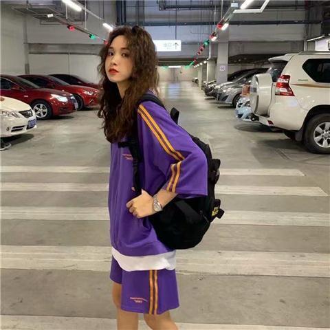 New Women's Clothing in Summer of 2019 Korean Leisure Sports Hiphop Hip Hop Suit