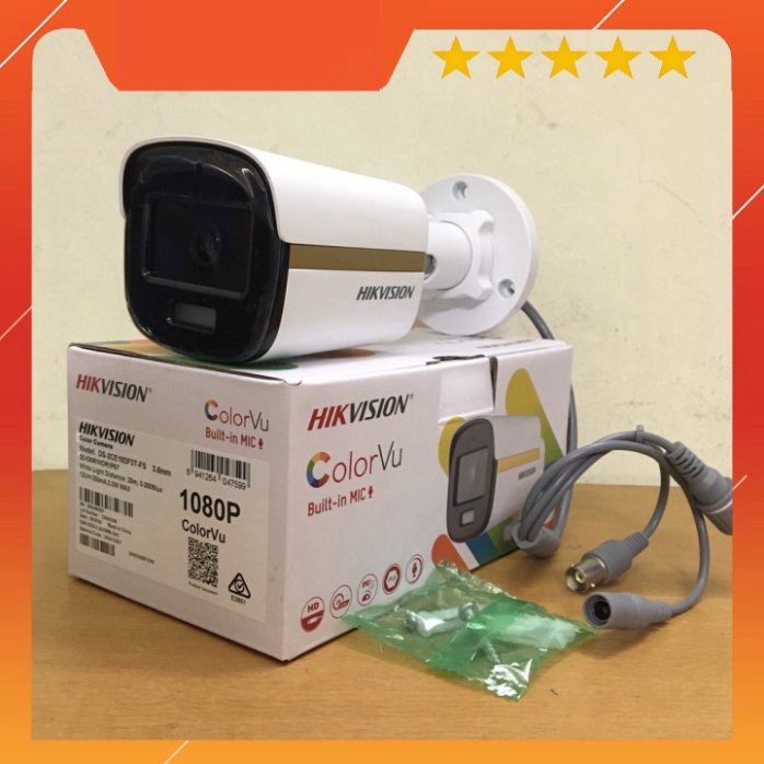 Camera Có màu ban đêm colorvu có míc thu âm HIKVISION 2MP DS-2CE10DF3T-FS -hàng chính hãng
