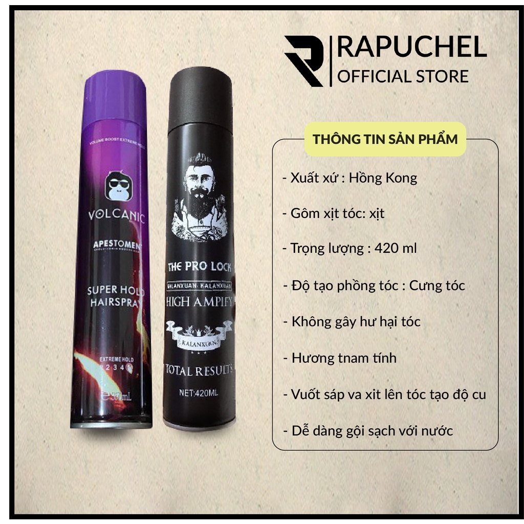 Gôm xịt tóc Vol and The Pro Lock tạo nếp cao cấp Rapuchel.store G01