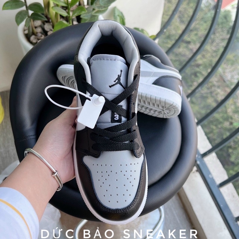 Giày jordan xám đen cổ thấp  ❤️FREE SHIP❤️  giày jordan 1 hàng 11  ,  thể thao nam nữ sneaker l