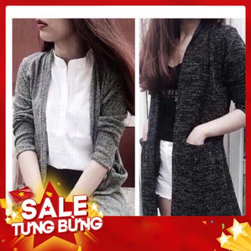 Áo khoác thu đông Cardigan len mỏng form dài không khoá- hình thật cuối album -Hàng nhập khẩu