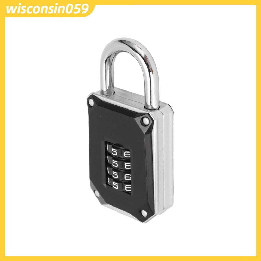 Wisconsin059 4‑Digit Combination Lock Hardened Shackle Resettable Password Waterproof for School Gym Gate Wardrobe
