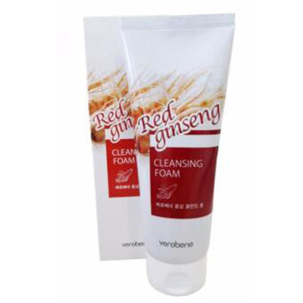 Sữa Rửa Mặt Hồng Sâm _VEROBENE RED GINSENG CLEANSING FOAM 150ml- Nhập Khẩu HÀN QUỐC