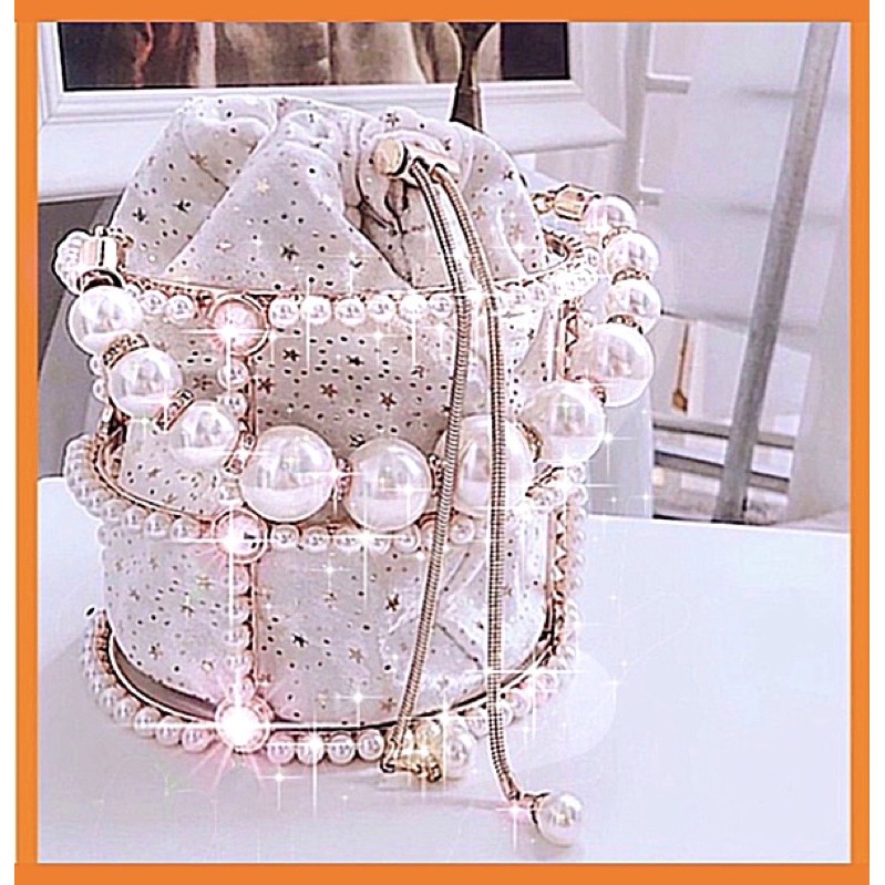 [Sẵn Hàng]♥️Túi Ngọc Đính Đá BlingBling Ulzzang(ảnh thật)Size 18x18x20cm