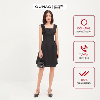 Đầm ôm nữ GUMAC cổ U, công sở đẹp màu đen DA1280