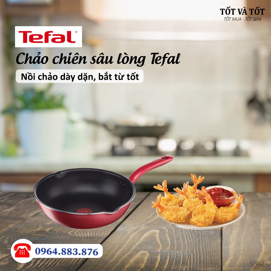 Chảo chống dính sâu lòng Tefal So Chef size 24cm nấu được mọi loại bếp