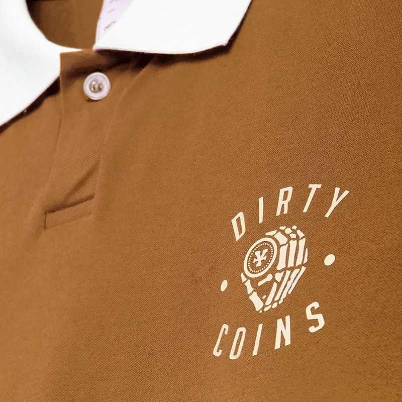 Áo thun DirtyCoins Striped Polo Shirt - Brown