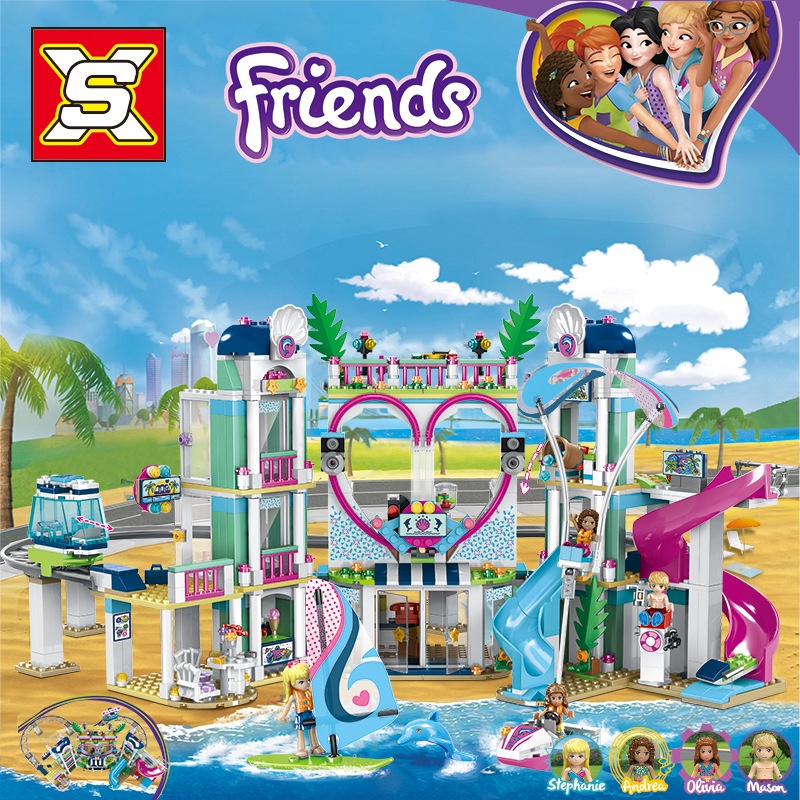 Đồ chơi xếp hình lego friends Đồ chơi bé gái Mô hình Công viên nước Heartlake City Resortc No. 3018 Với 1139 Chi Tiết