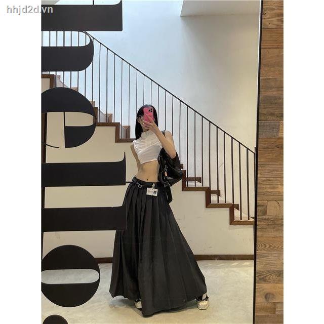 Chân váy xếp ly lưng thấp phong cách Âu Mỹ 2022 thời trang mùa hè độc đáo dành cho nữ