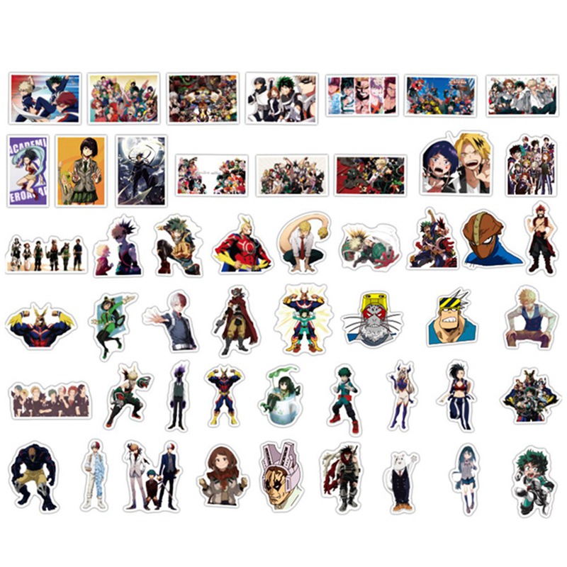 Set 50 sticker dán trang trí thủ công hình nhân vật anime Haikyuu