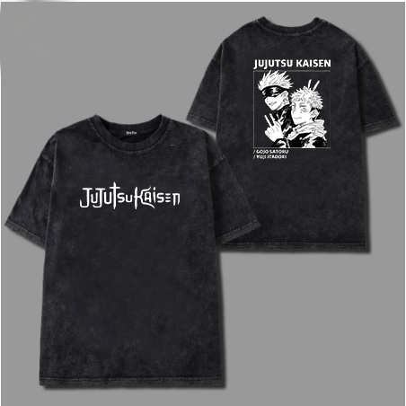 Áo thun Wash jujutsu kaisen 2 ZinVG Shop , Áo thun unisex nam nữ form rộng oversize chất liệu Cotton