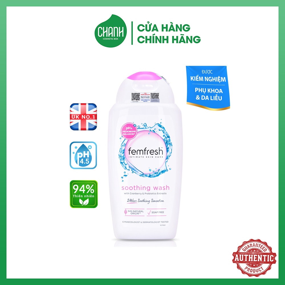 Dung dịch vệ sinh phụ nữ cao cấp Femfresh Soothing Wash 250ml