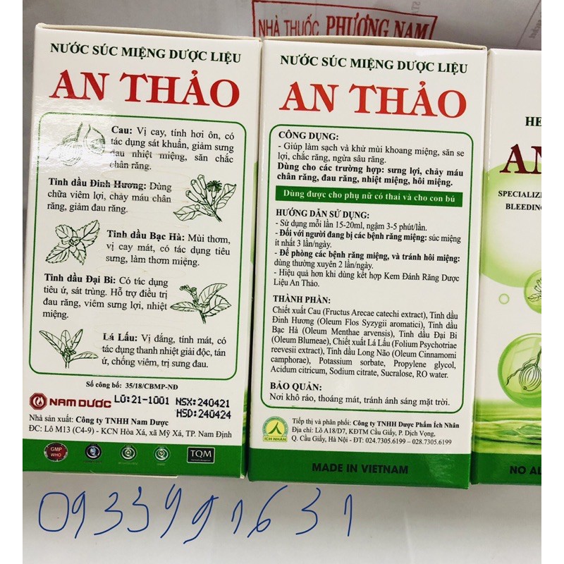 Nước súc miệng An thảo-chai 250ml