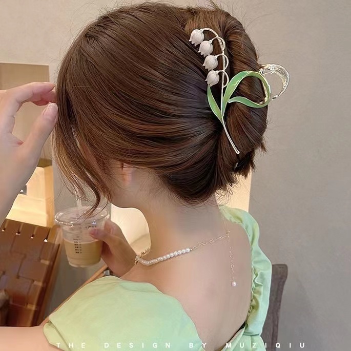 Kẹp tóc iF YOU kim loại kiểu hoa lá phong cách cổ điển thanh lịch cho nữ