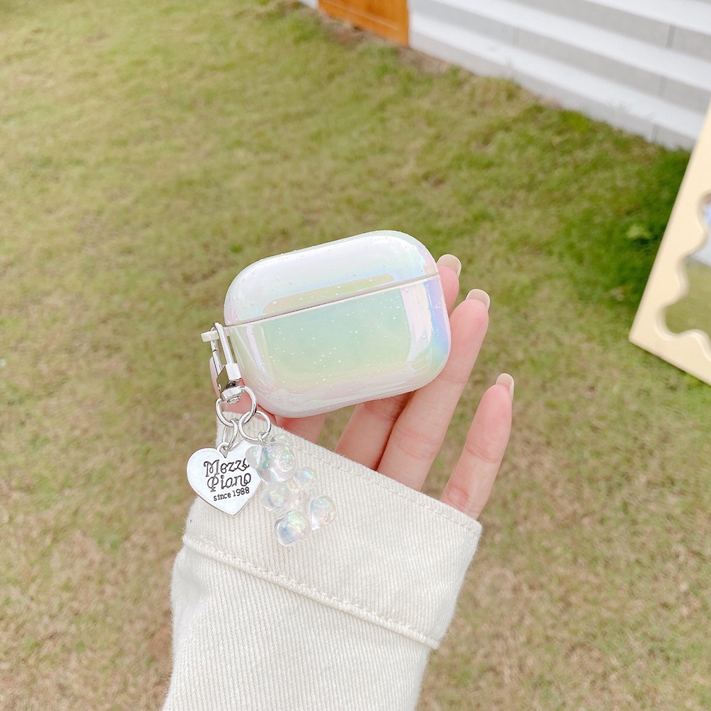 Vỏ Bảo Vệ Hộp Sạc Tai Nghe airpods 1 2 3 pro 1 2 3 pro Bằng tpu Hình Giọt Nước Mưa Phối Dây Xích Dễ Thương