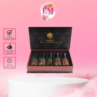 Set 5 chai tinh dầu nước hoa DUBAI ROYAL mẫu mới 2020 chai nắp vàng