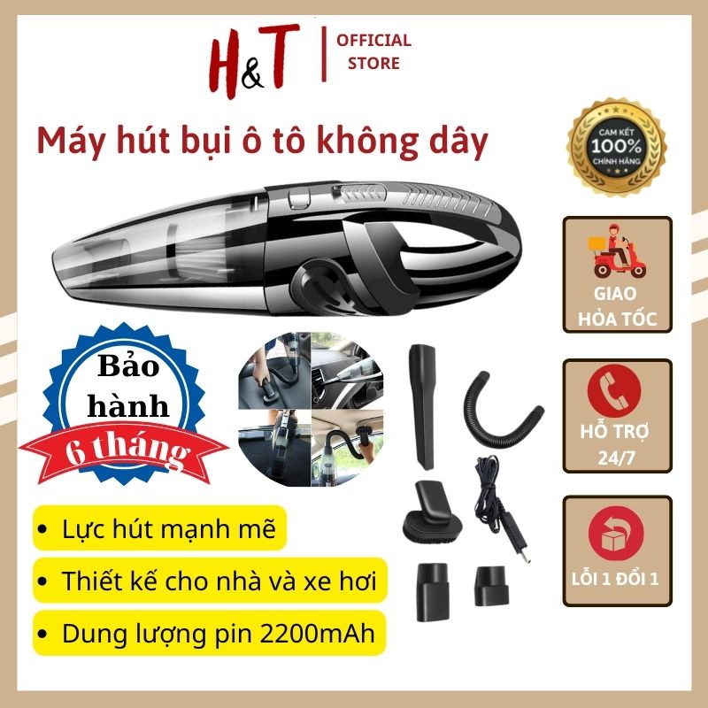 Máy hút bụi cầm tay mini - Máy hút bụi không dây 4in1 siêu hút dành cho ô tô, xe hơi và gia đình