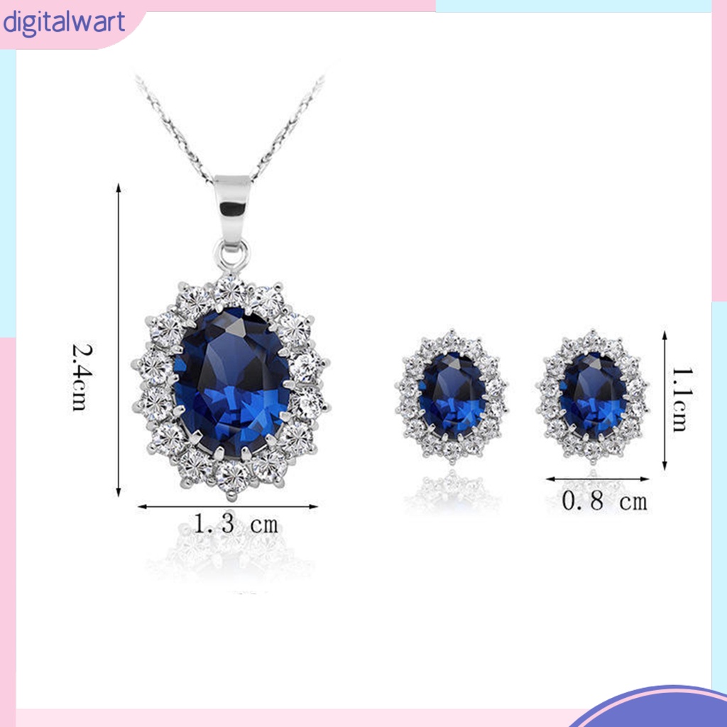 Bộ Nữ Trang Dây Chuyền Bông Tai đá kim cương nhân tạo thời trang