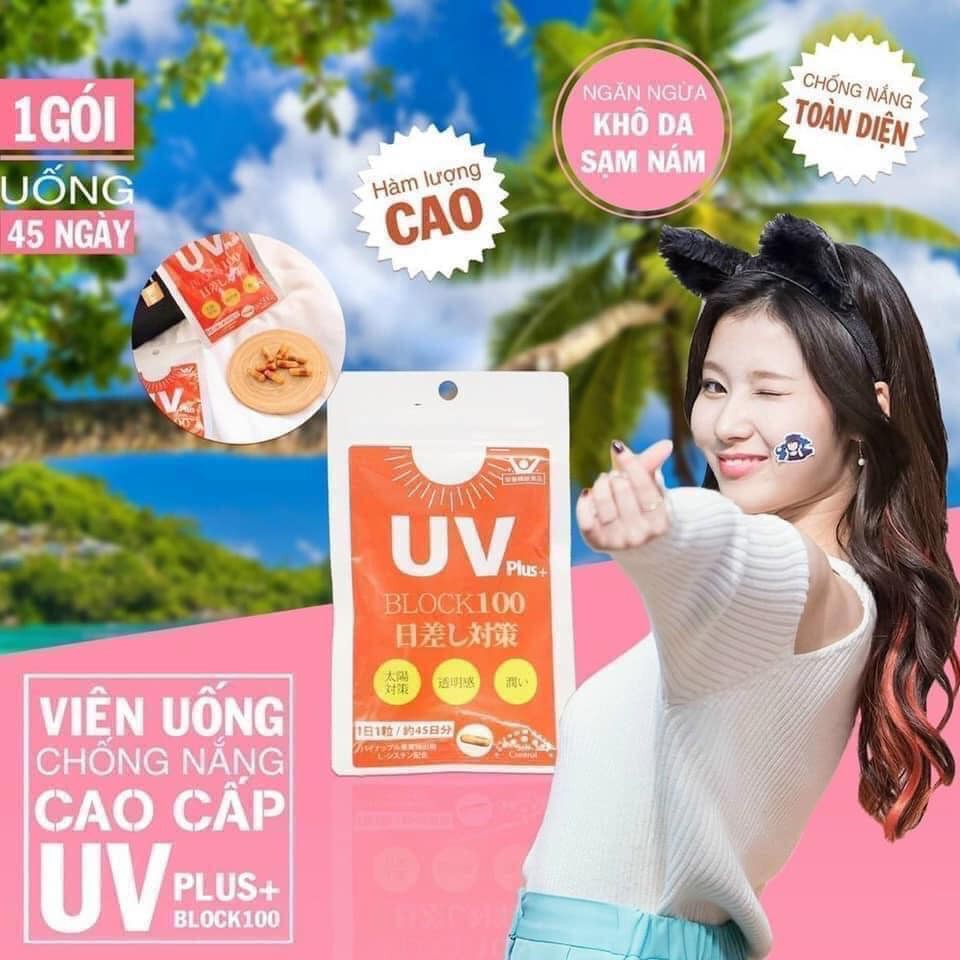Viên uống chống nắng UV Plus Block100 Nhật Bản 45 viên