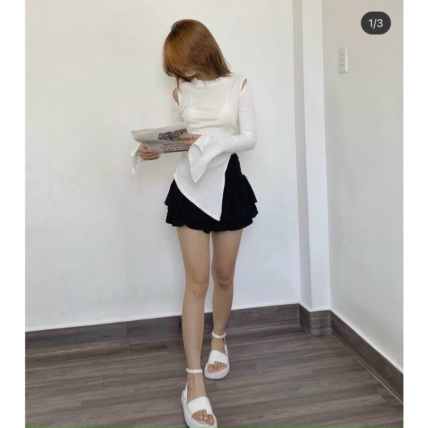 Áo khoét tay tà xéo style bụi bặm  KÈM ẢNH THẬT