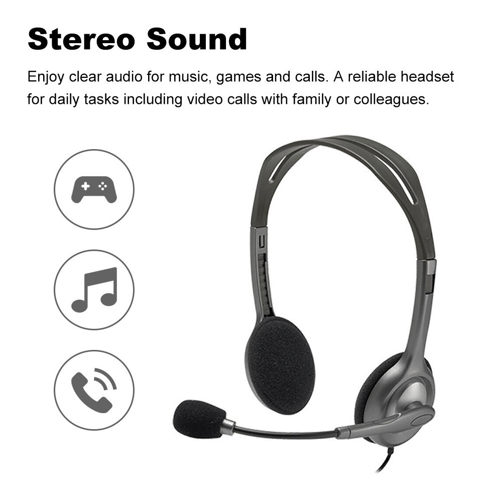 Tai Nghe Logitech H110 H111 Có Dây Chuẩn 3.5mm Âm Thanh Sống Động | BigBuy360 - bigbuy360.vn