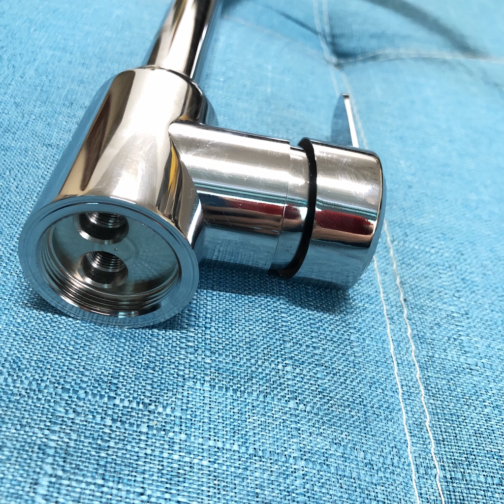 (Kèm dây cấp nước) Vòi rửa chén bát nóng lạnh inox bóng cần cứng cổ bi xoay 360 độ siêu bền tay gạt mỏng dẹt mẫu mới